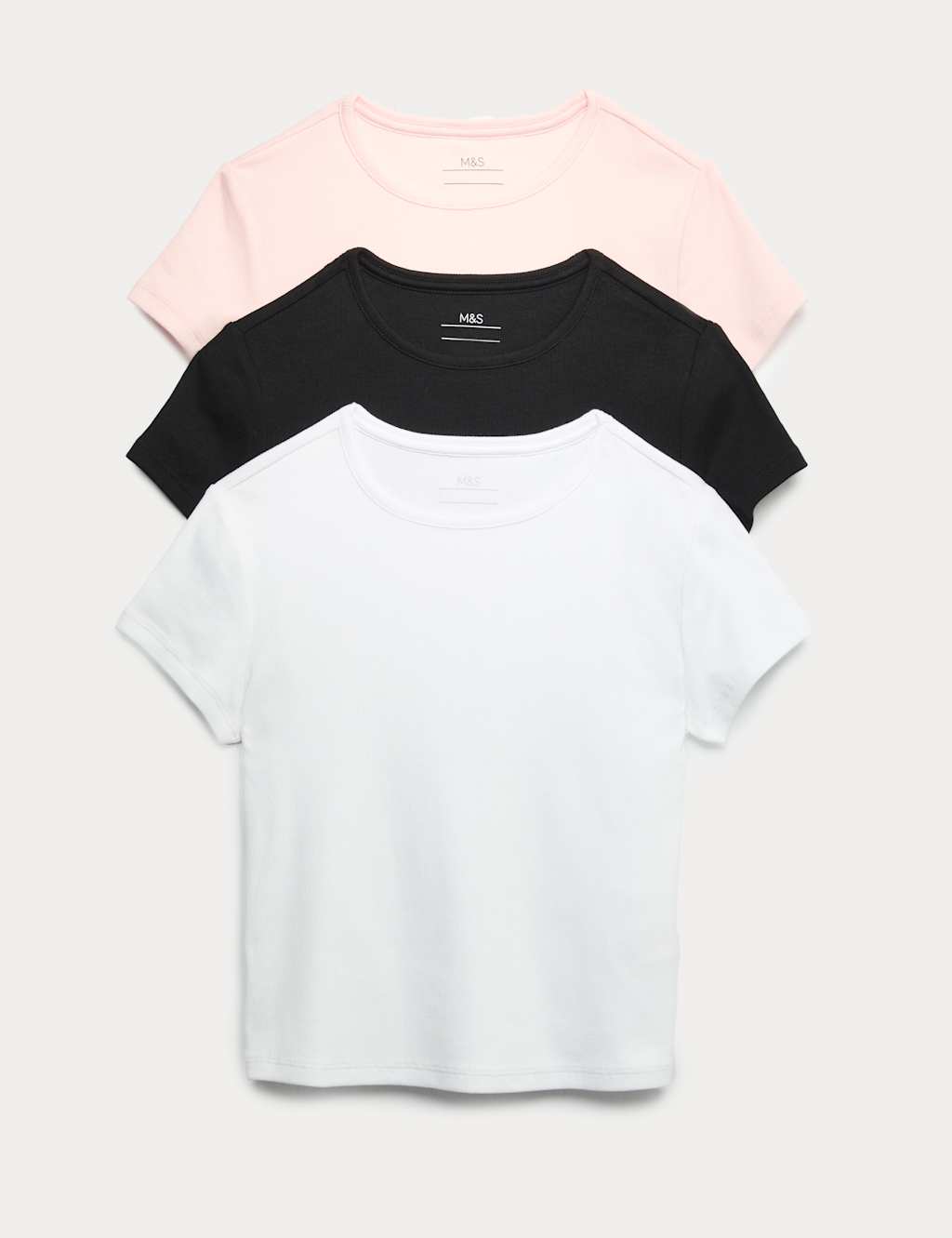 M&S 3pk Cotton Rich T-Shirts (6-16 Yrs) Multi