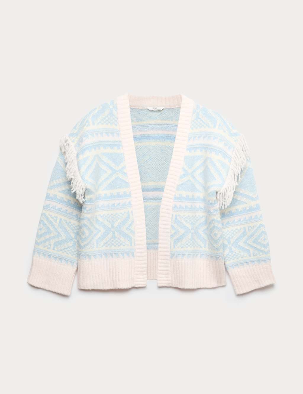 M&S Knitted Patterned Cardigan (6-16 Yrs) Pink Mix