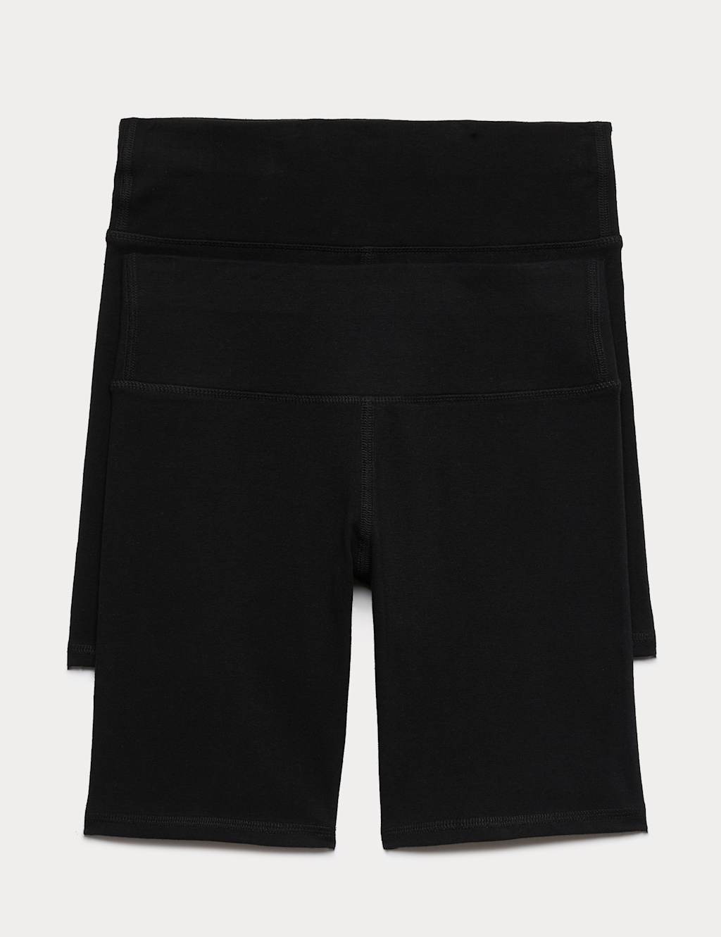 M&S Girls 2 Pack Cotton Rich Cycling Shorts (6-16 Yrs) - 9-10 Years - Black