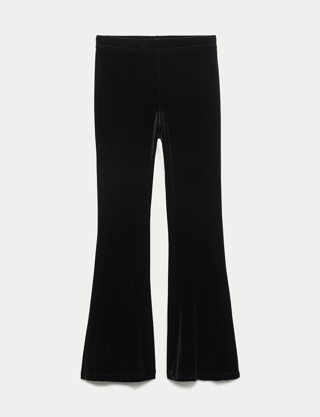 M&S Velvet Wide Leg Kickflare Trousers (6-16 Yrs) Black