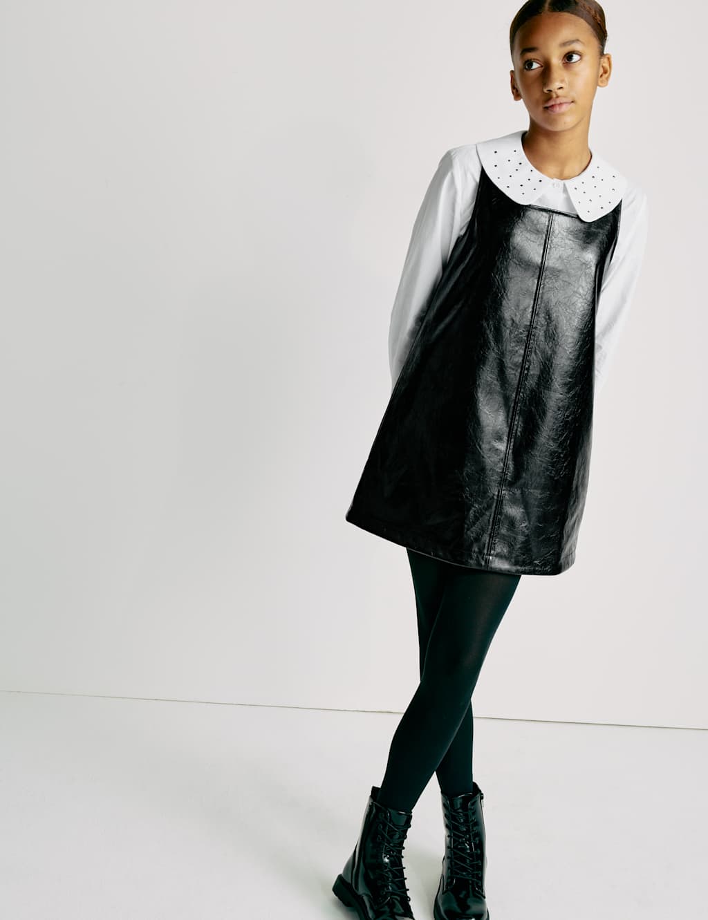 M&S 2pc Dress and Shirt Set (6-16 Yrs) Black Mix