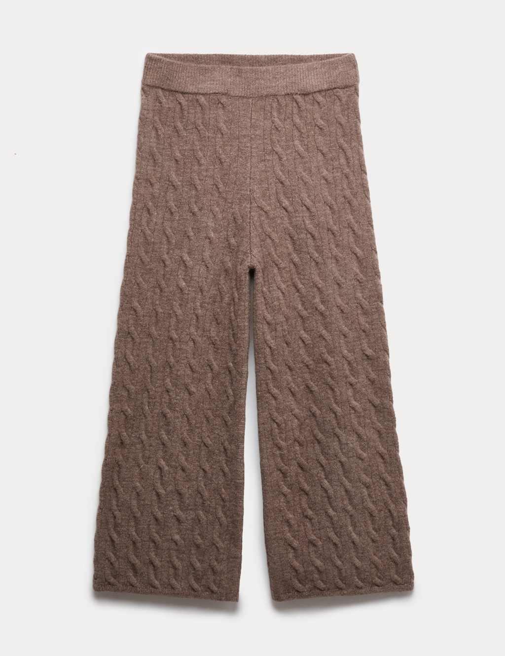 M&S Wide Leg Knitted Trousers (6-16 Yrs) Nutmeg