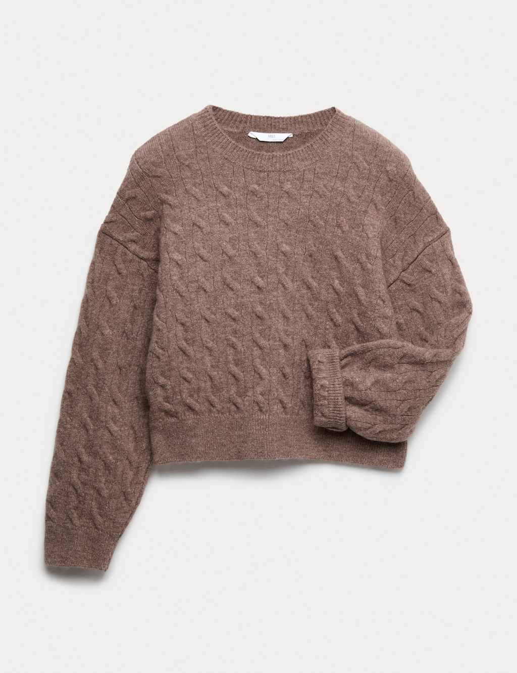 M&S Cable Knit Jumper (6-16 Yrs) Nutmeg