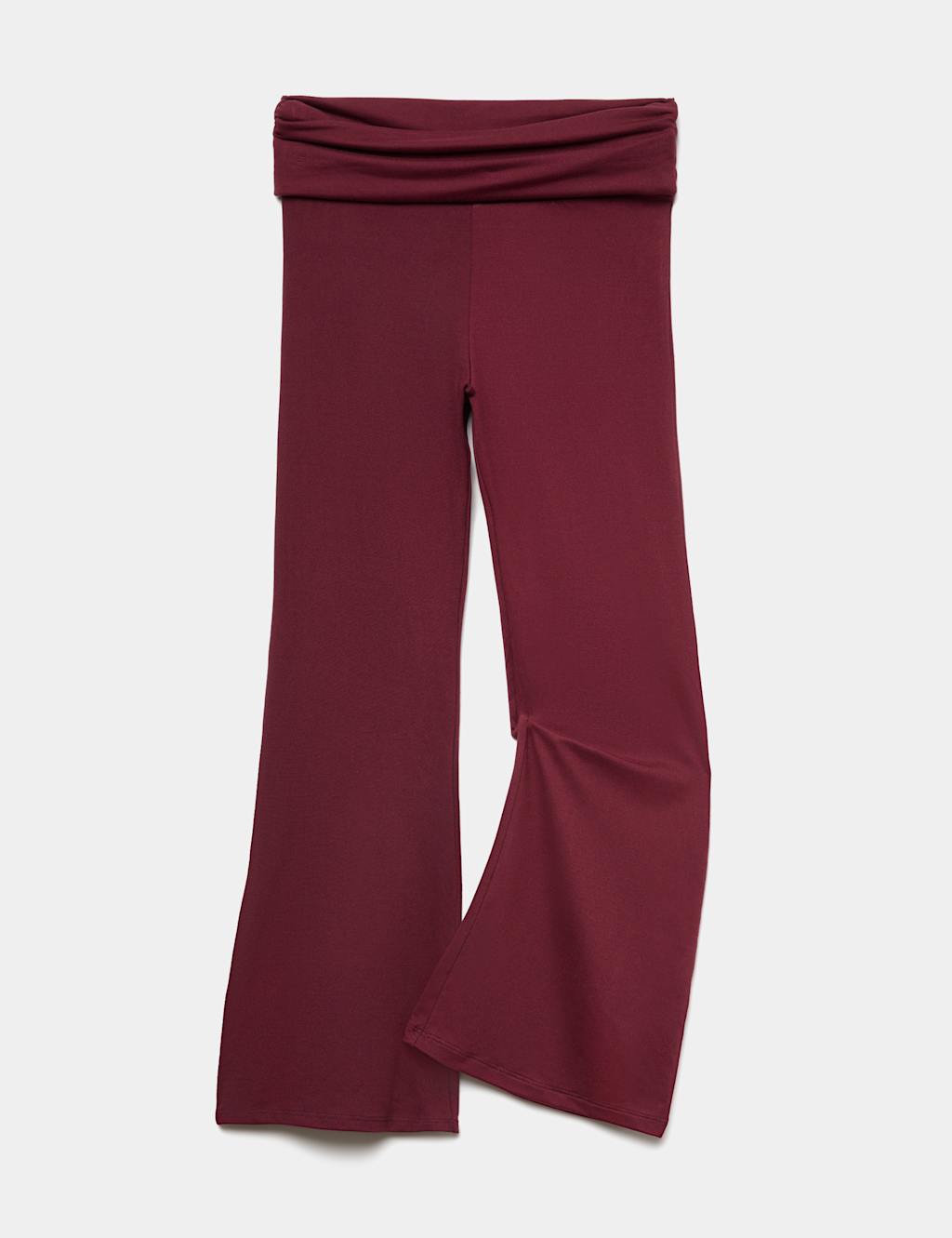 M&S Girls Soft Touch Ruched Side Kickflare Leggings (6-16 Yrs) - 13-14 Years - Burgundy