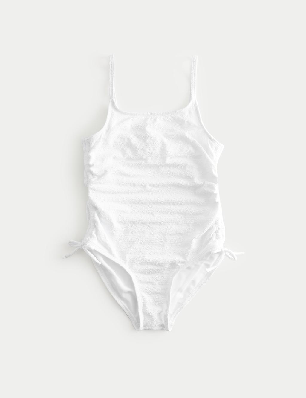 M&S Girls Broderie Swimsuit (6-16 Yrs) - 15-16 Years - Ivory