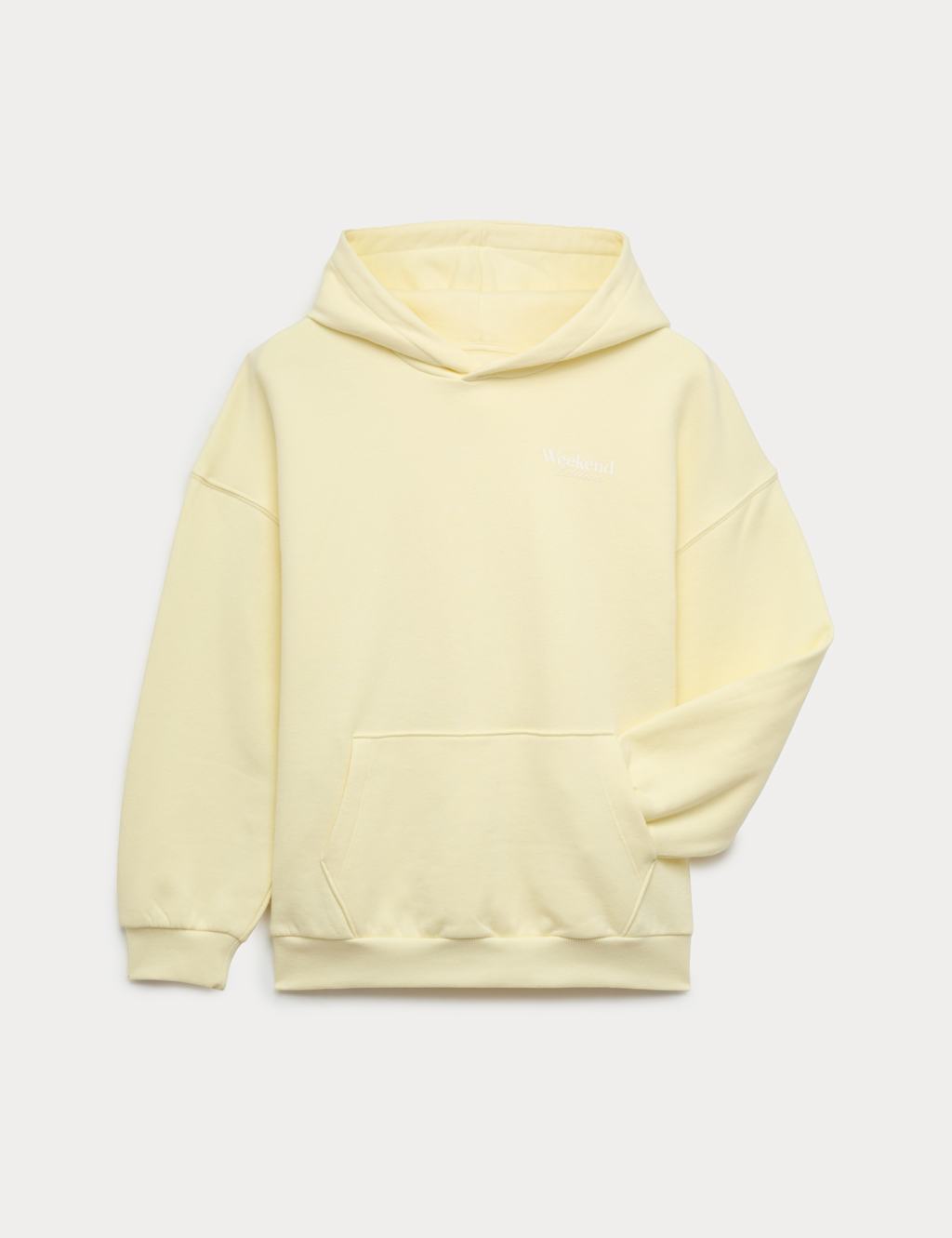 M&S Cotton Rich Hoodie (6-16 Yrs) Pale Yellow