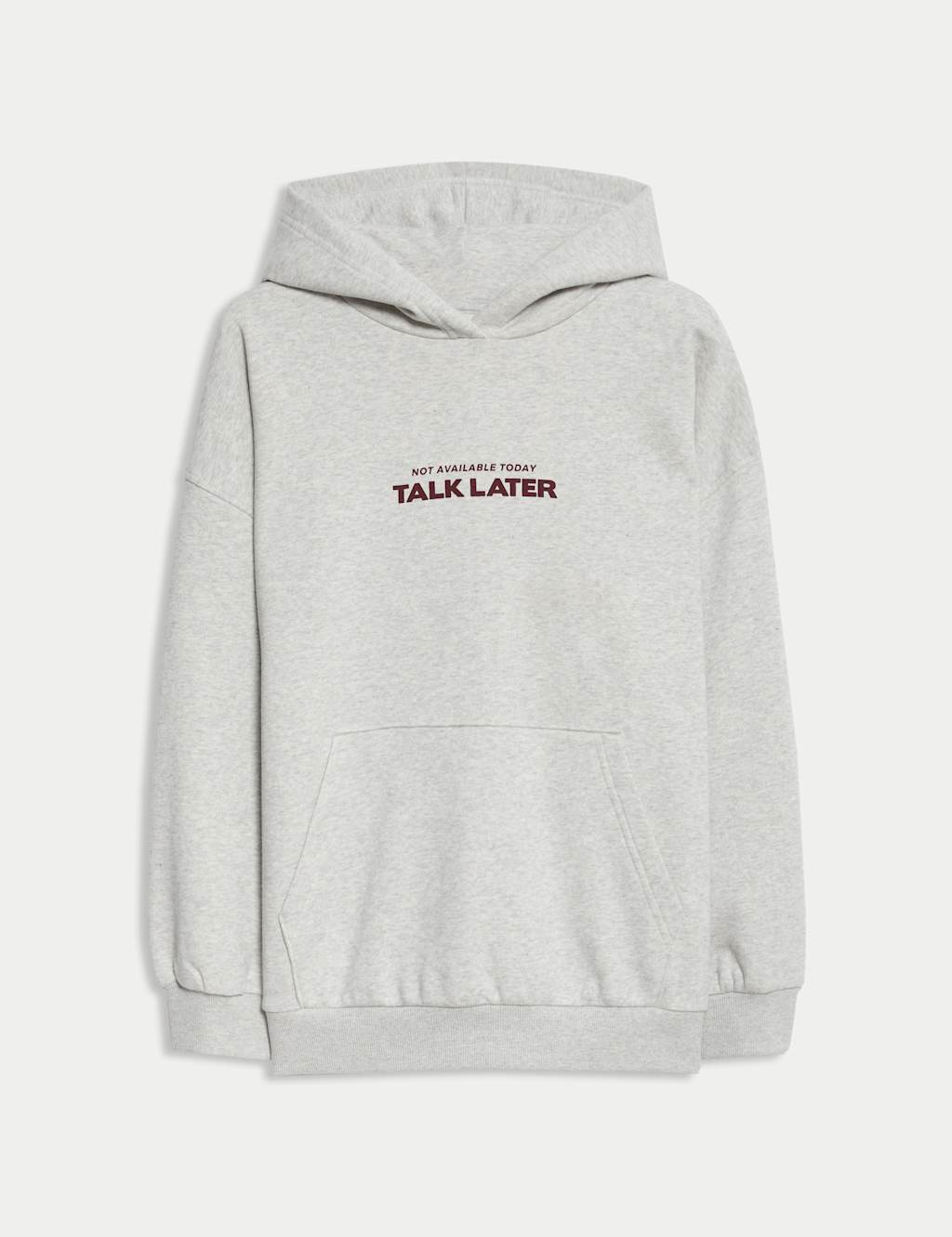 M&S Cotton Rich Graphic Hoodie (6-16 Yrs) Light Grey