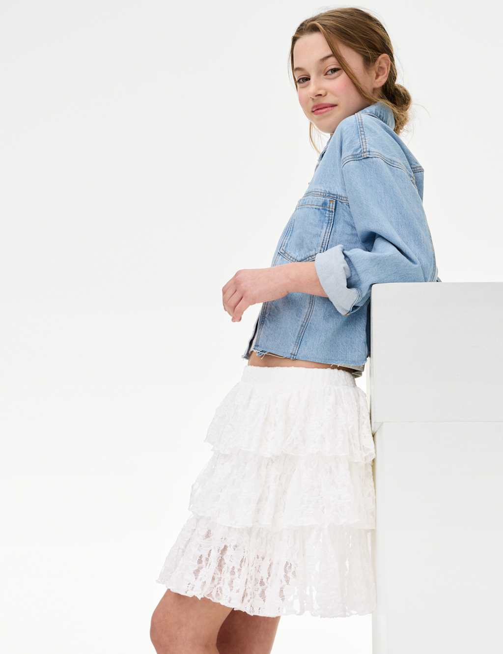 Lace Elasticated Waist Skirt (6-16 Yrs)