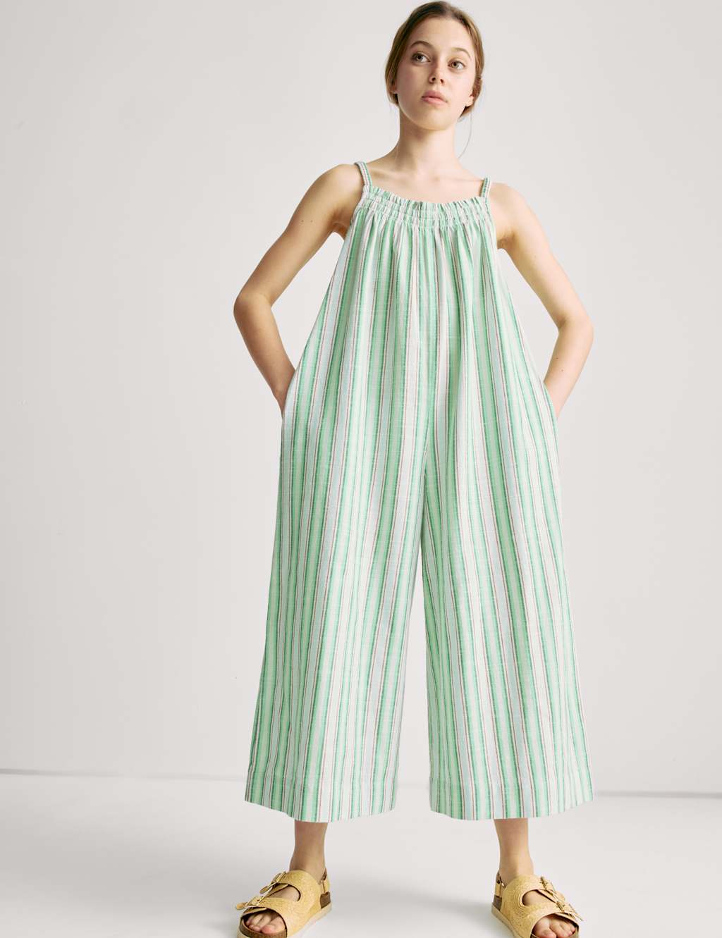 Pure Cotton Striped Jumpsuit (2-16 Yrs)
