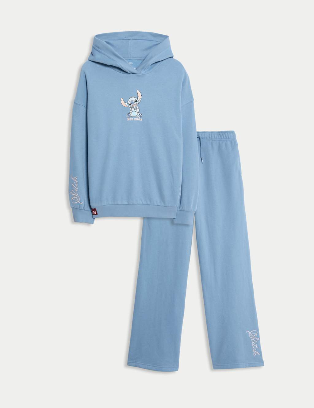 M&S Cotton Rich Lilo & Stitch Tracksuit (6-16 Yrs) Dark Grey