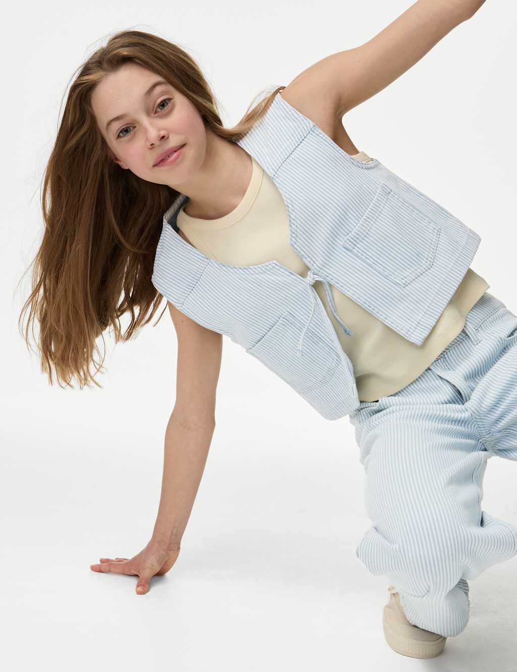 Denim Striped Waistcoat (6-16 Yrs)
