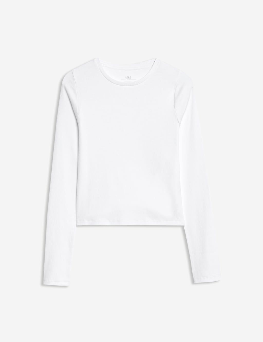 M&S Cotton Rich Ribbed Plain Top (6-16 Yrs) Ivory