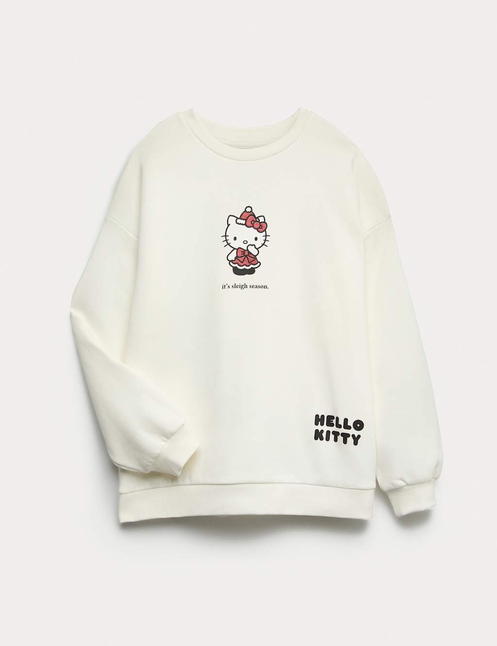 M&S Pure Cotton Hello Kitty Sweatshirt (6-16 Yrs) Ivory