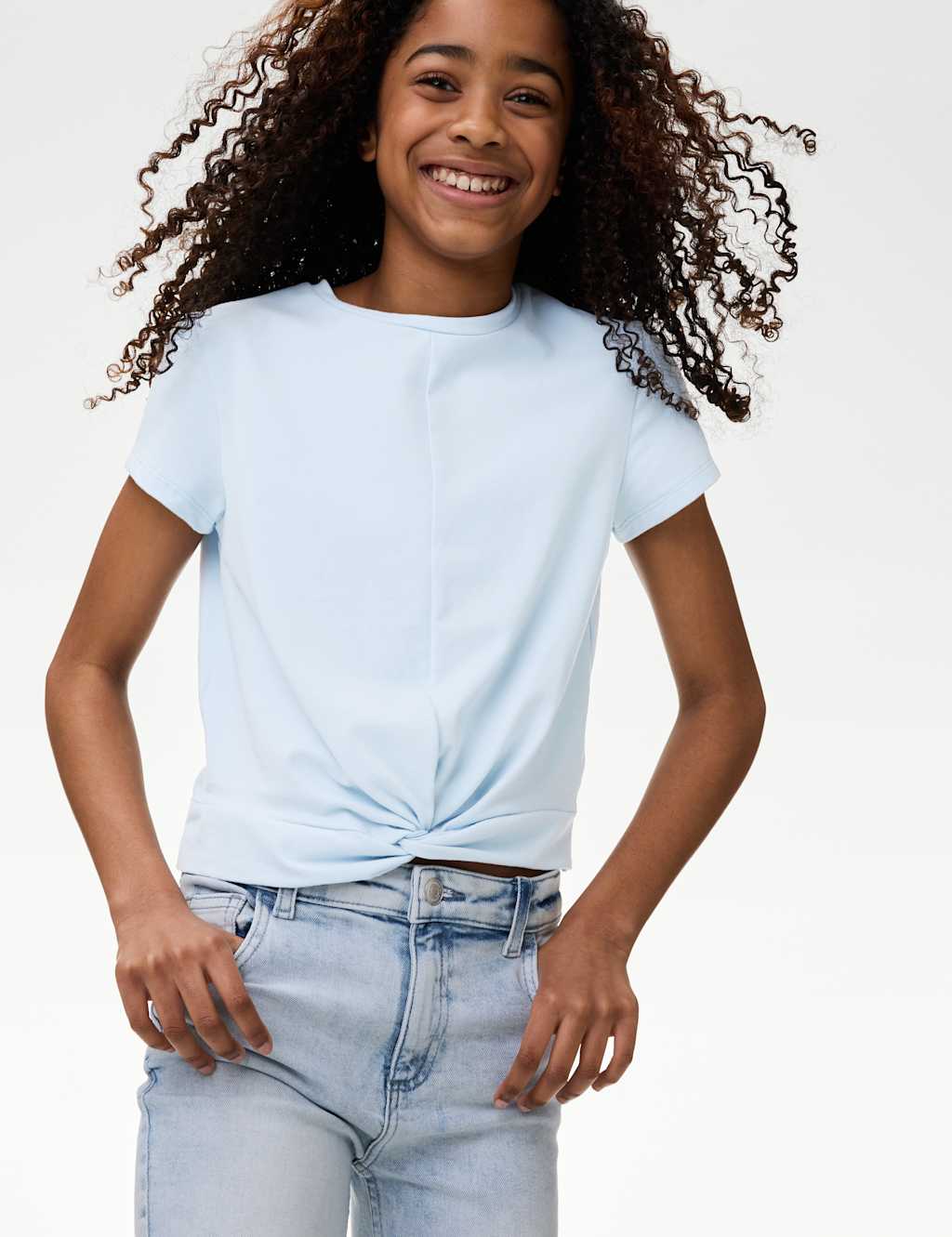 Cotton Rich Twist Front T-Shirt (2-16 Yrs)