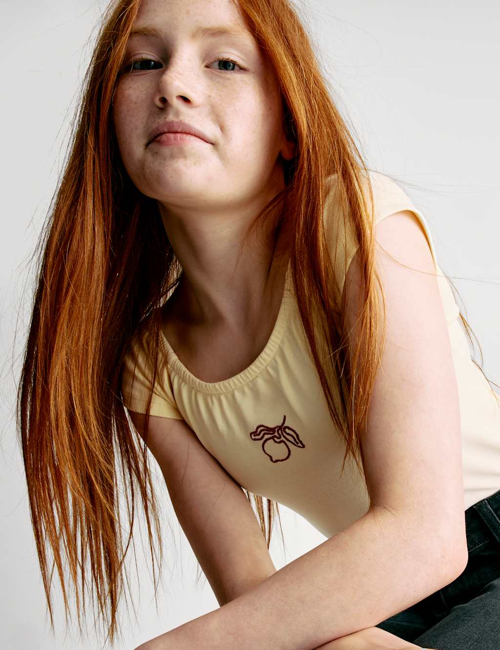Cotton Rich Embroidered Cropped Top (6-16 Yrs)