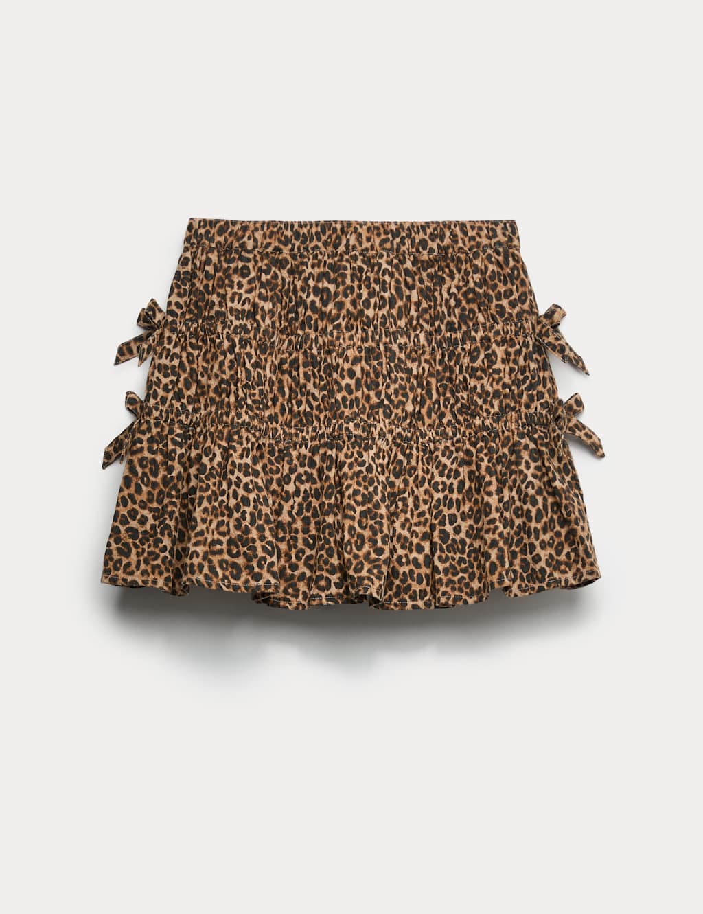 M&S Girls Pure Cotton Tie Bow Skirt (2-16 Yrs) - 9-10 Years - Neutral