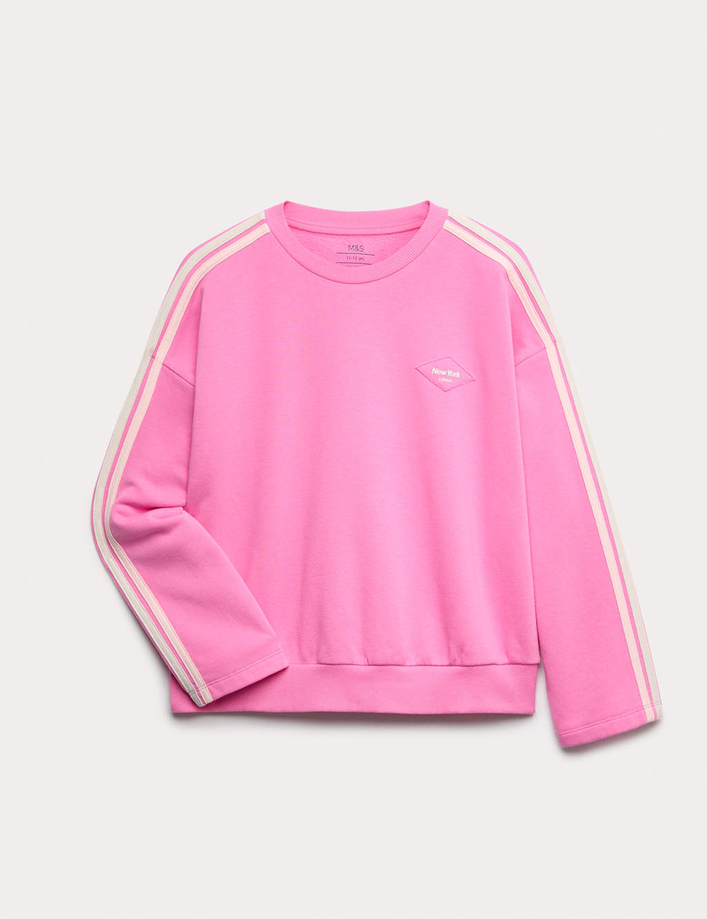 M&S Cotton Rich New York City Sweatshirt (6-16 Yrs) Pink