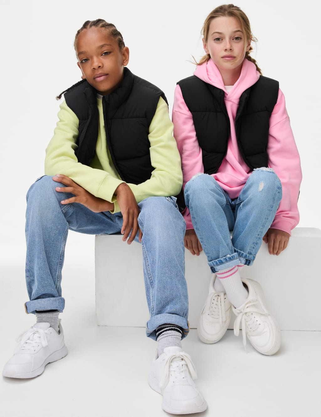 Girls padded gilet shop