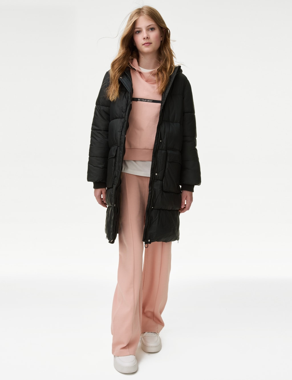 Kids long black coat deals