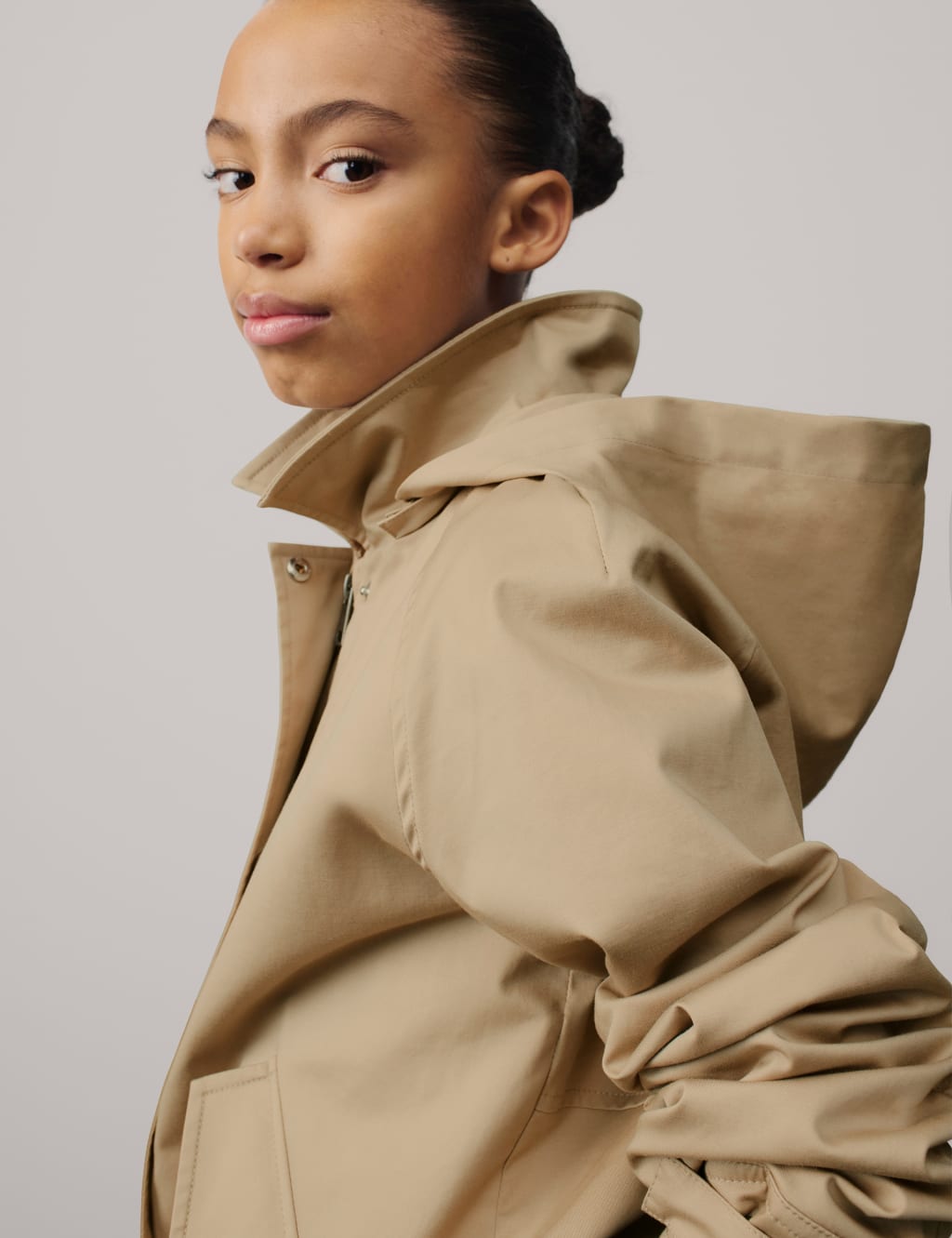 Cotton Rich Cropped Trench Utility Jacket (2-16 Yrs)