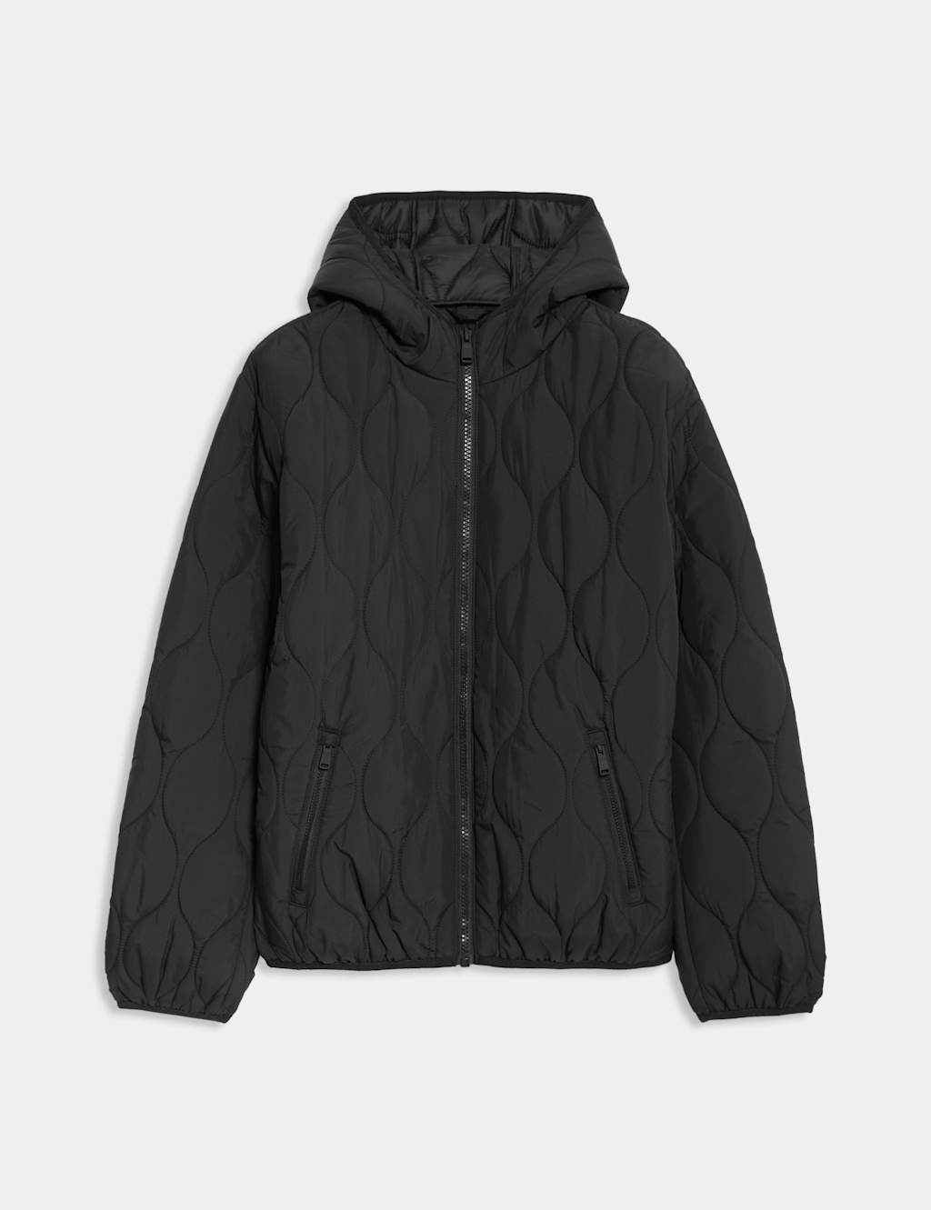 M&S Lightweight Padded Hooded Jacket (6-16 Yrs) Black