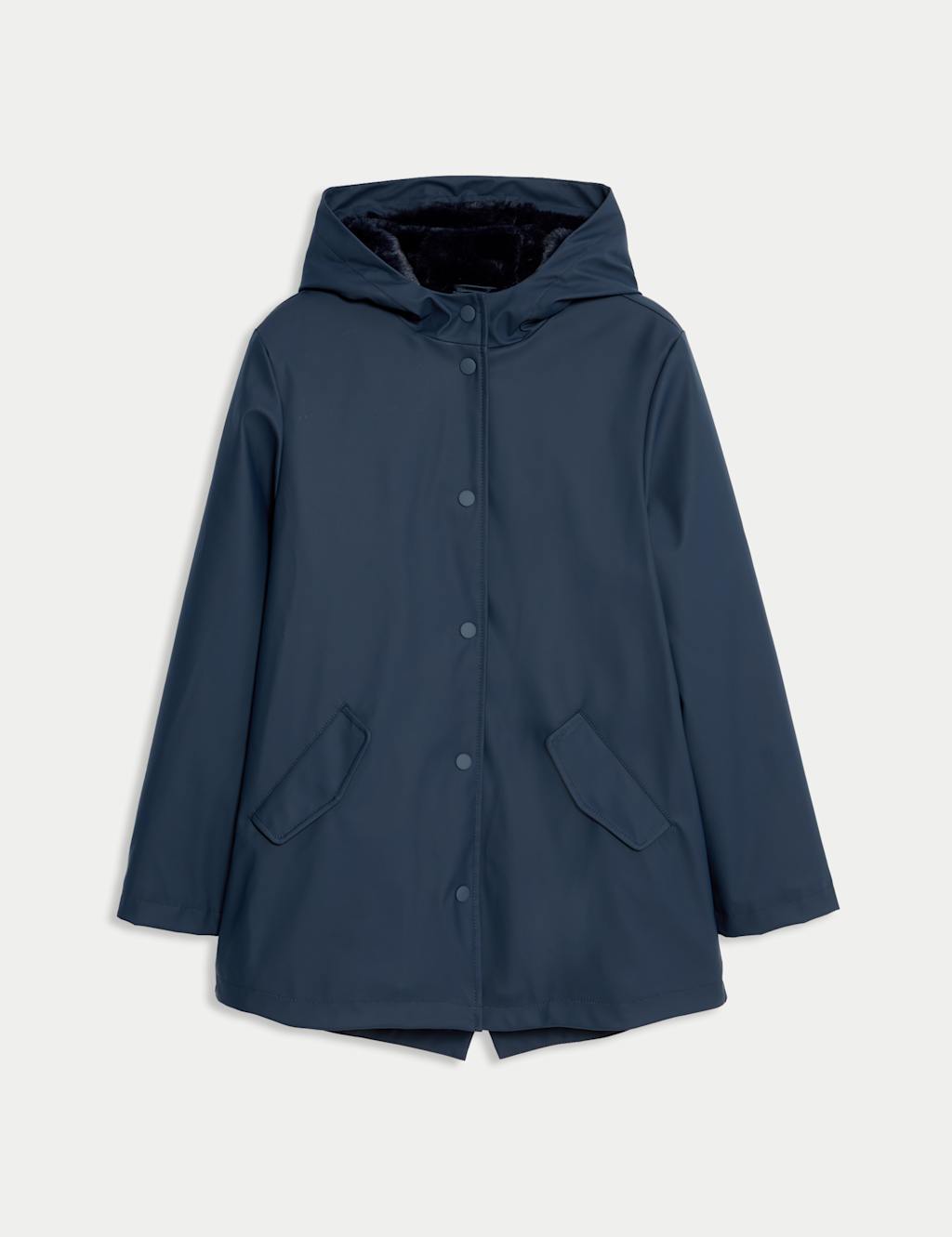 M&S Faux Fur Lined Fisherman Coat (6-16 Yrs) Navy