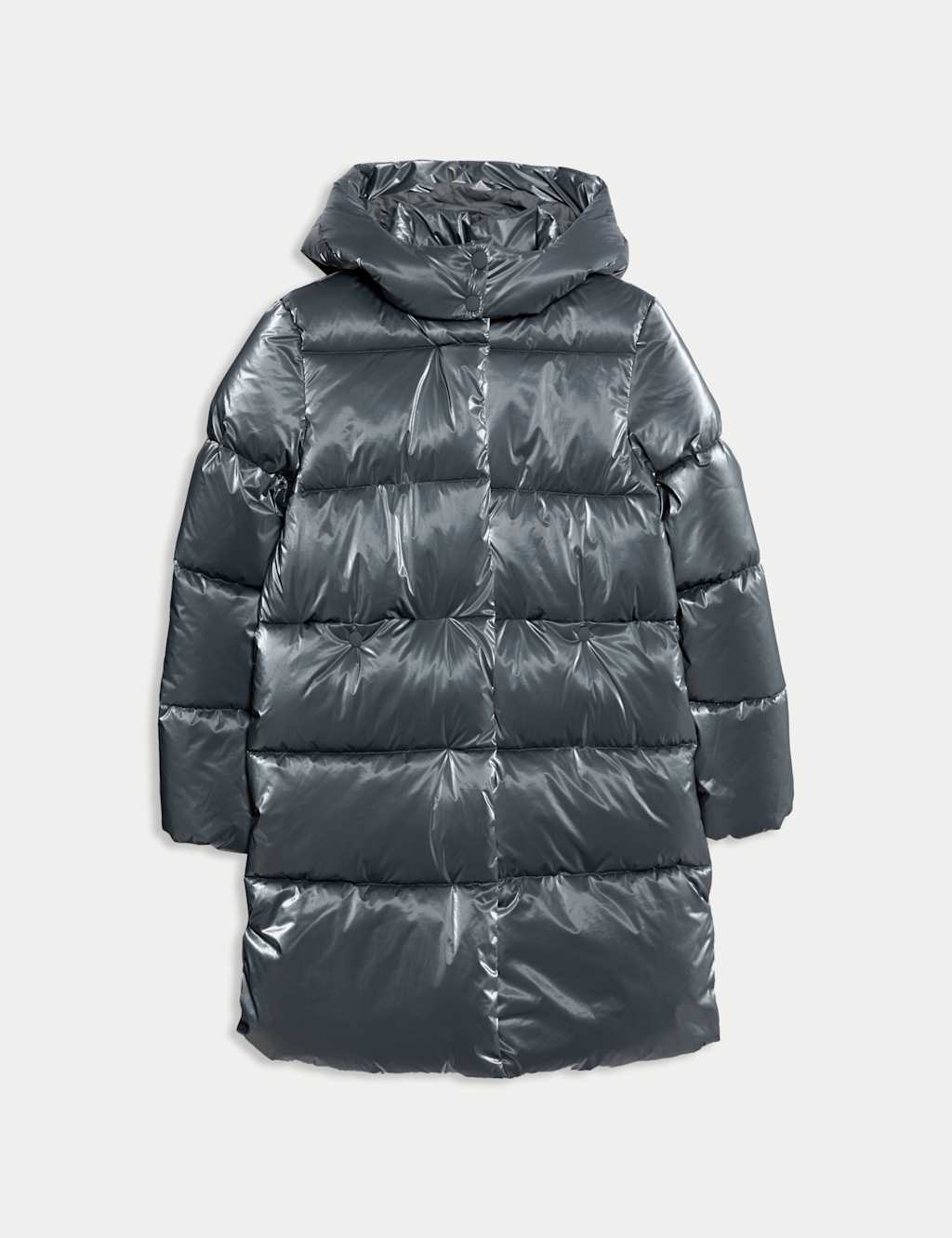 M&S Longline Padded Hooded Coat (6-16 Yrs) Carbon