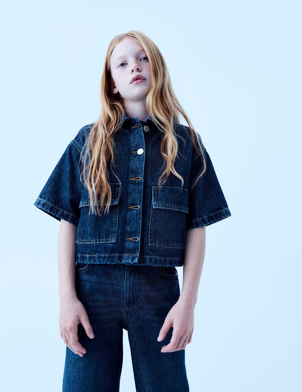 M&S Girls Denim Shirt (6-16 Yrs) - 15-16 Years
