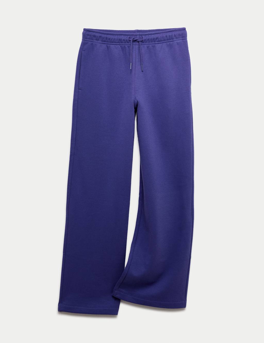 M&S Wide Leg Cotton Rich Joggers (2-16 Yrs) Purple