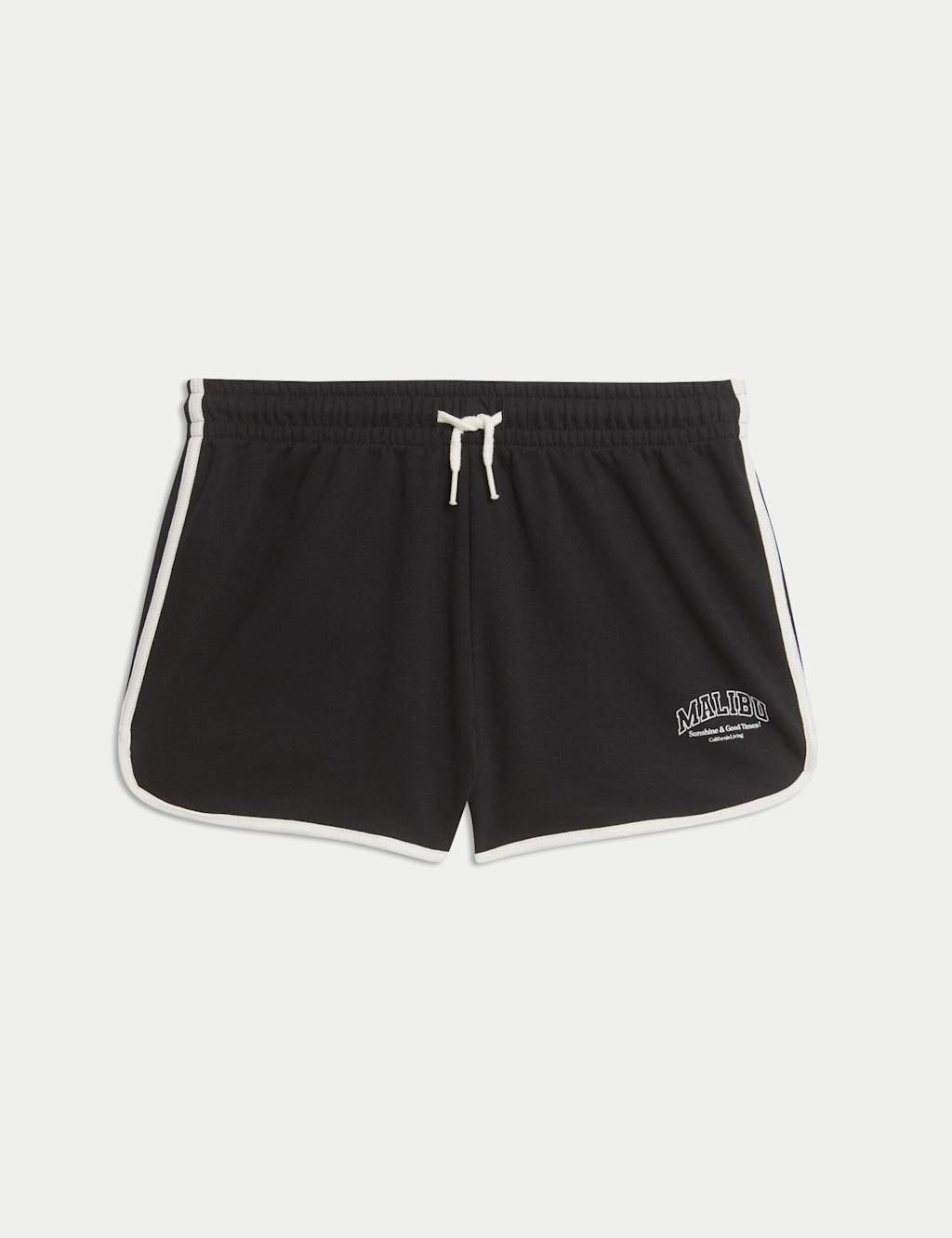 M&S Girls Cotton Rich Sports Shorts (2-16 Yrs) - 7-8 Years - Black