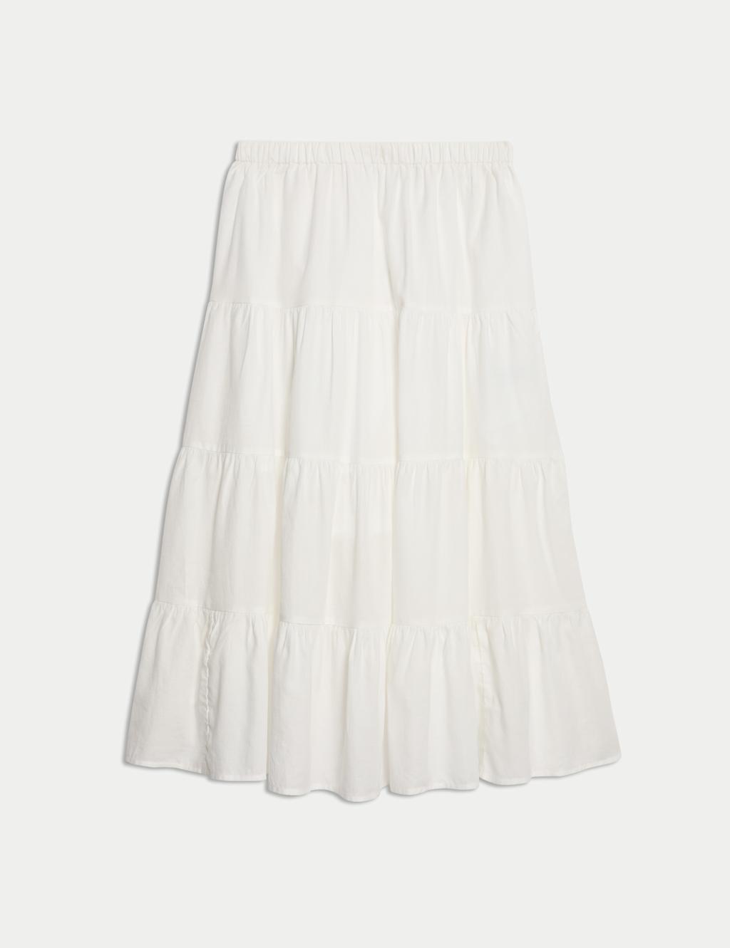 M&S Pure Cotton Maxi Skirt (6-16 Yrs) White