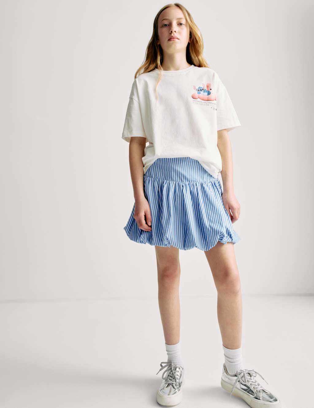 Pure Cotton Printed Puff Ball Skirt (6-16 Yrs)
