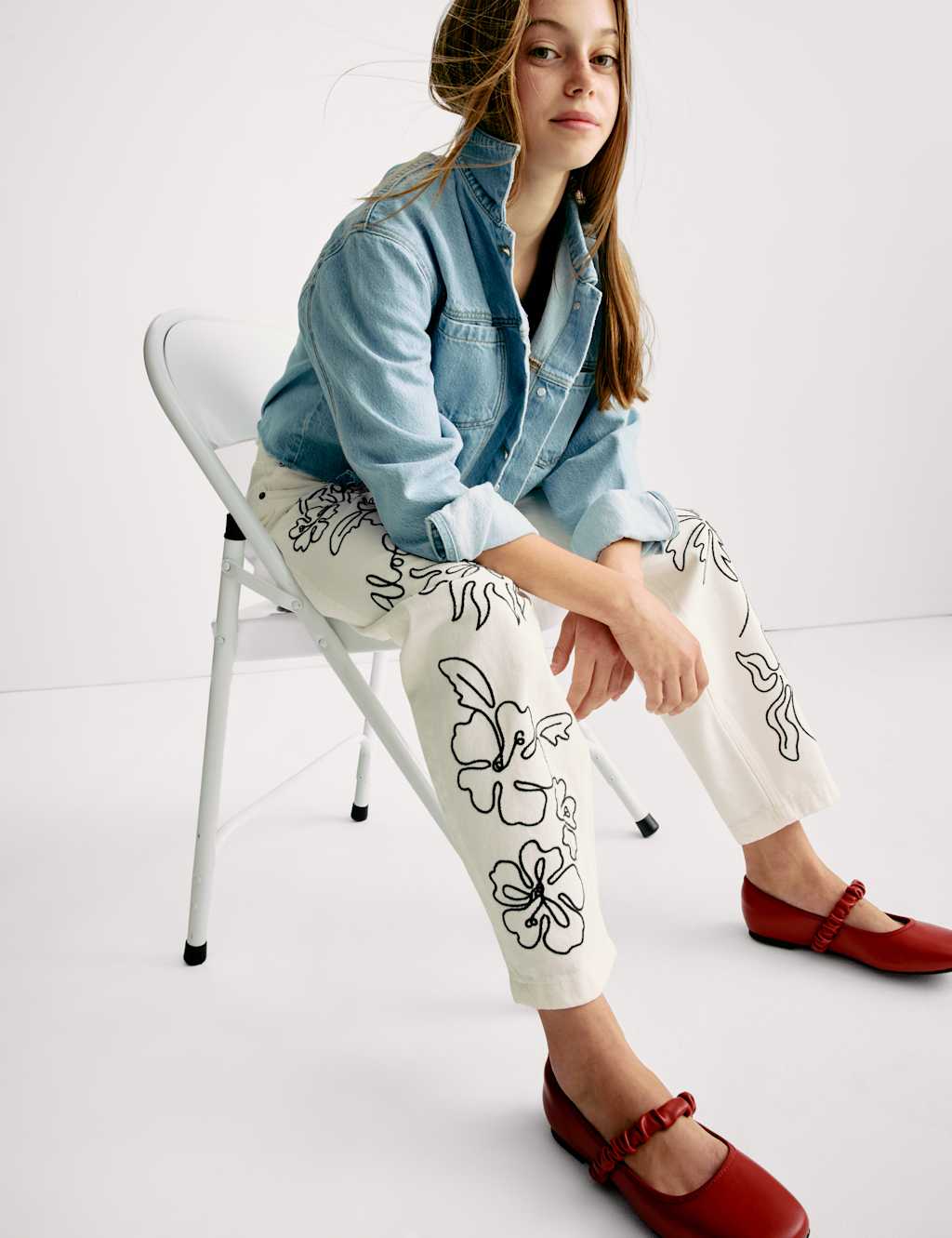 Denim Embroidered Jeans (6-16 Yrs)