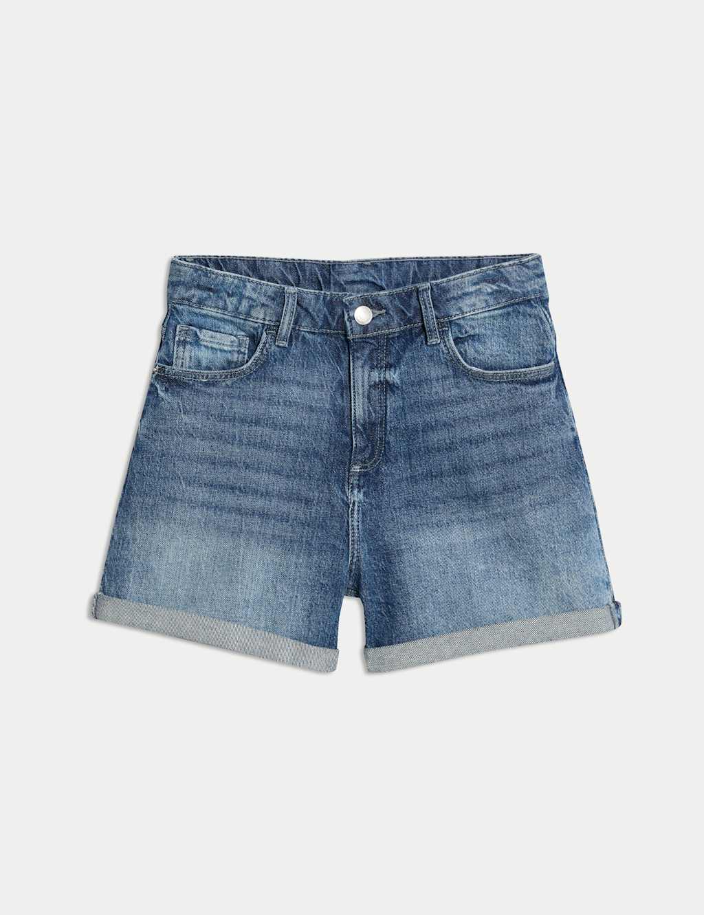 Mom Pure Cotton Denim Shorts (6-16 Yrs)