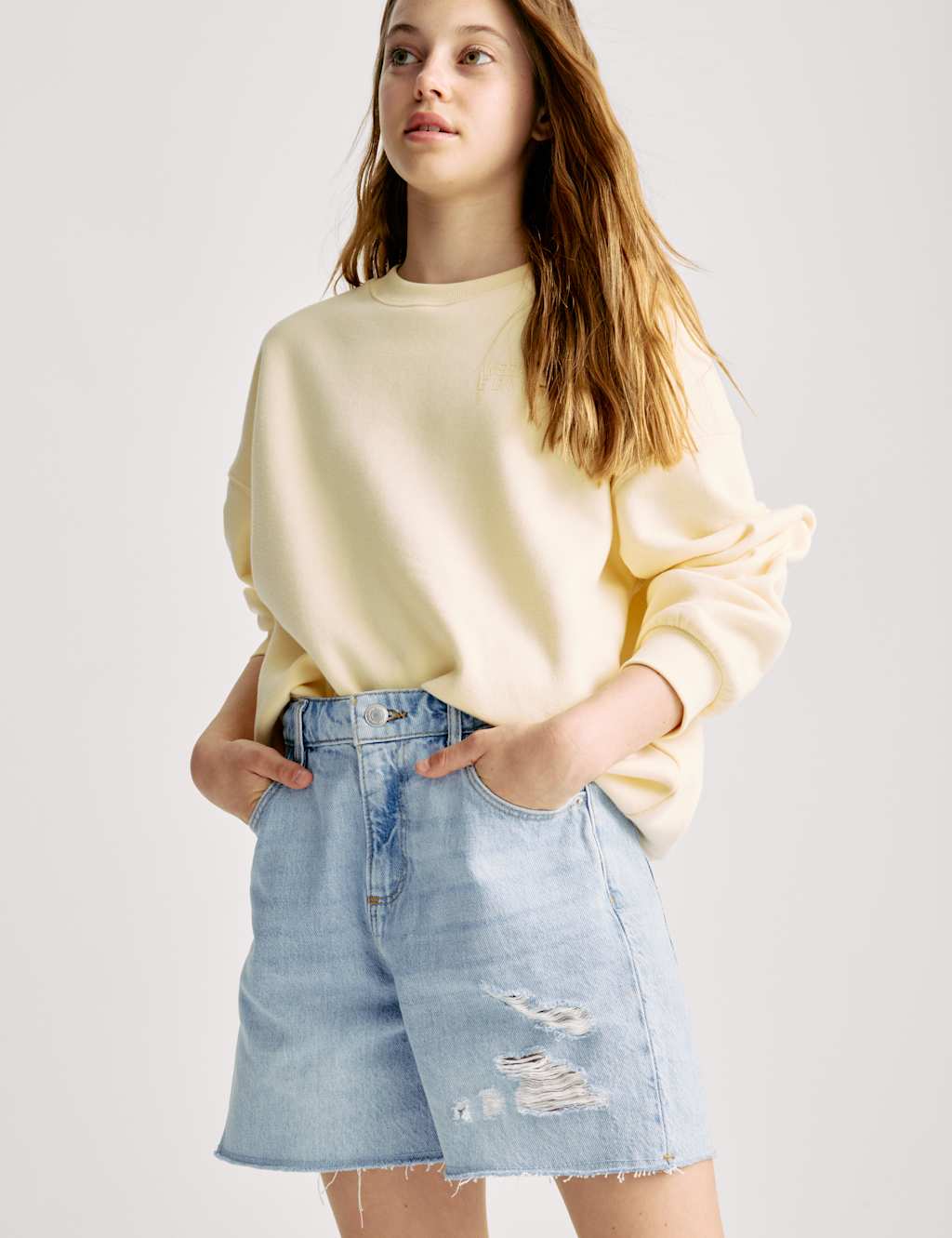 Pure Cotton Relaxed Denim Shorts (6-16 Yrs)