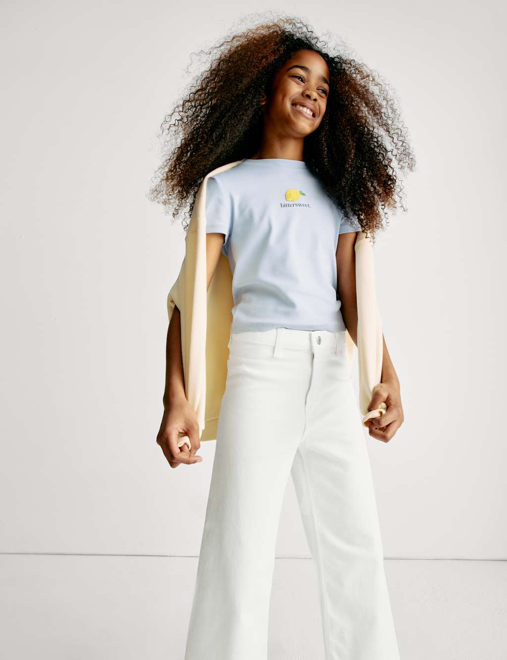 Wide Leg Cotton Rich Cropped Jeans (6-16 Yrs)