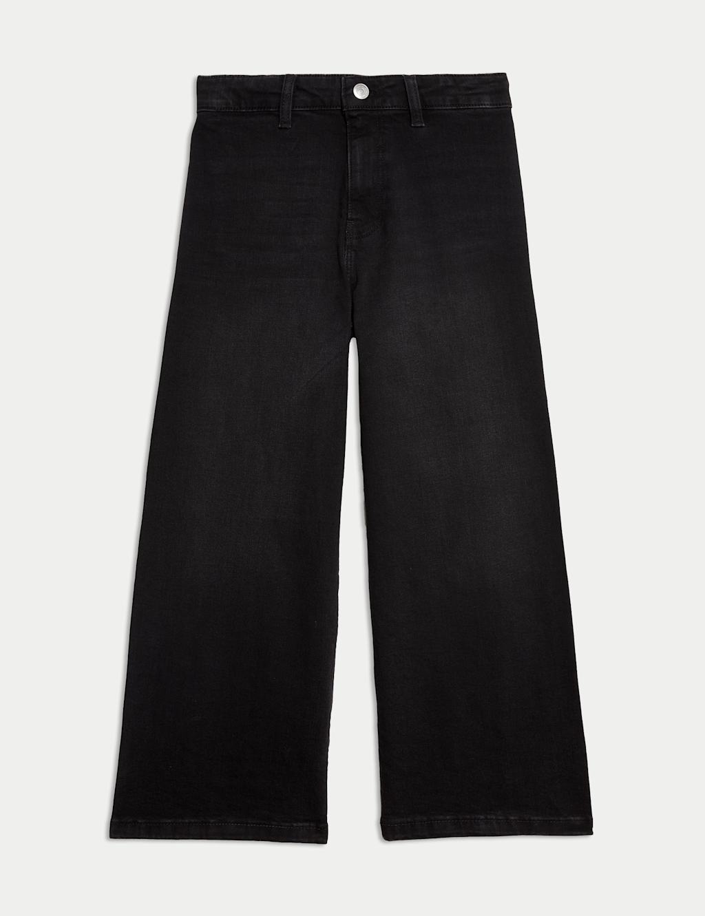 Wide Leg Cotton Rich Cropped Jeans (6-16 Yrs)
