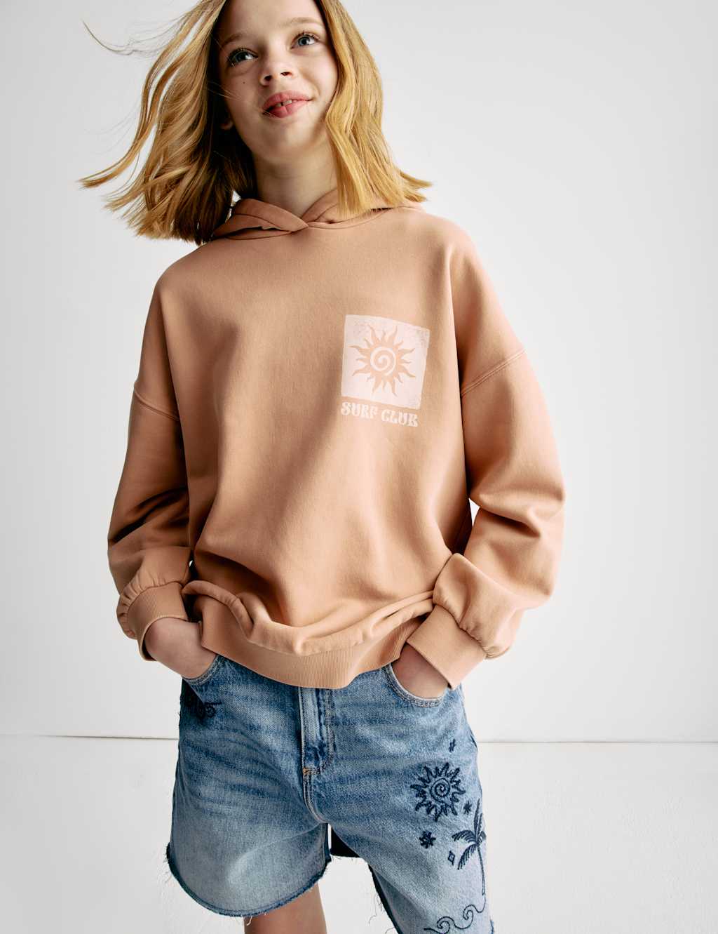 Palm Embroidered Denim Shorts (6-16 Yrs)