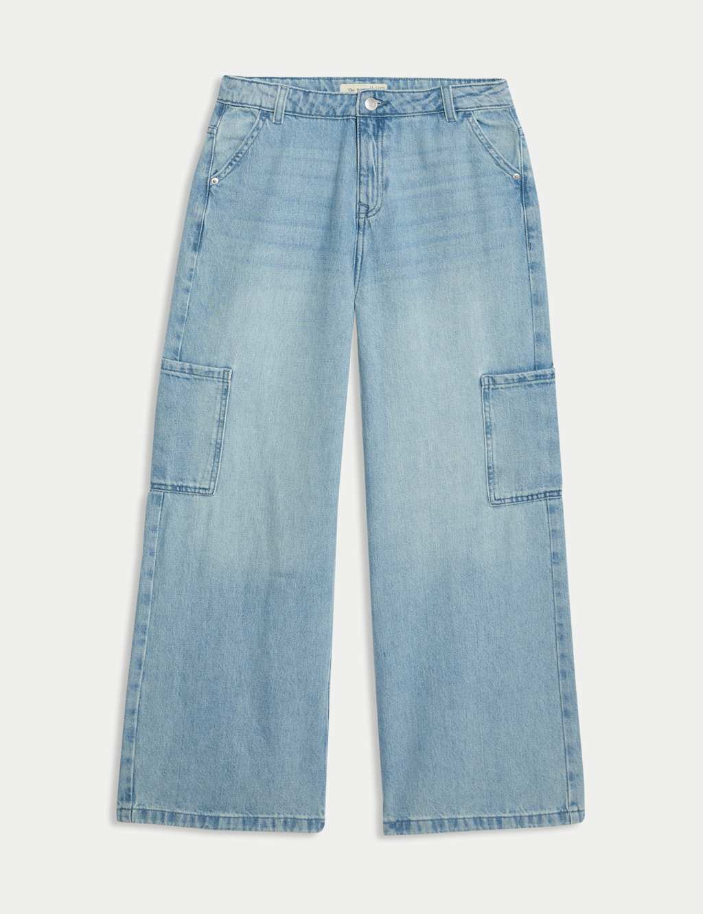 M&S Wide Leg Cargo Jeans (6-16 Yrs) Denim