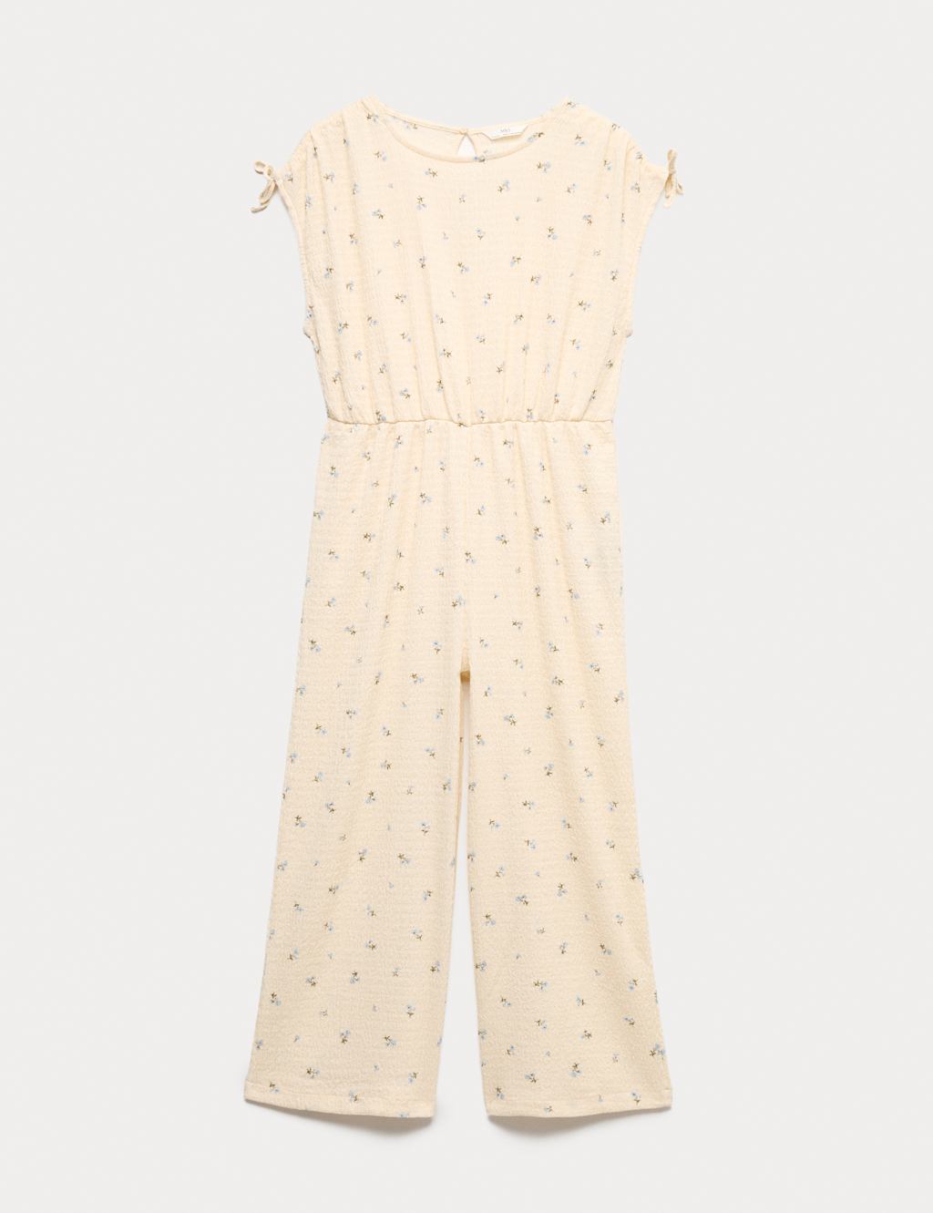M&S Girls Floral Crinkle Wide Leg Jumpsuit (6-16 Yrs) - 10-11 Years - Ecru Mix