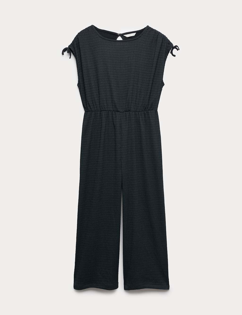 M&S Girls Floral Crinkle Wide Leg Jumpsuit (6-16 Yrs) - 10-11 Years - Black