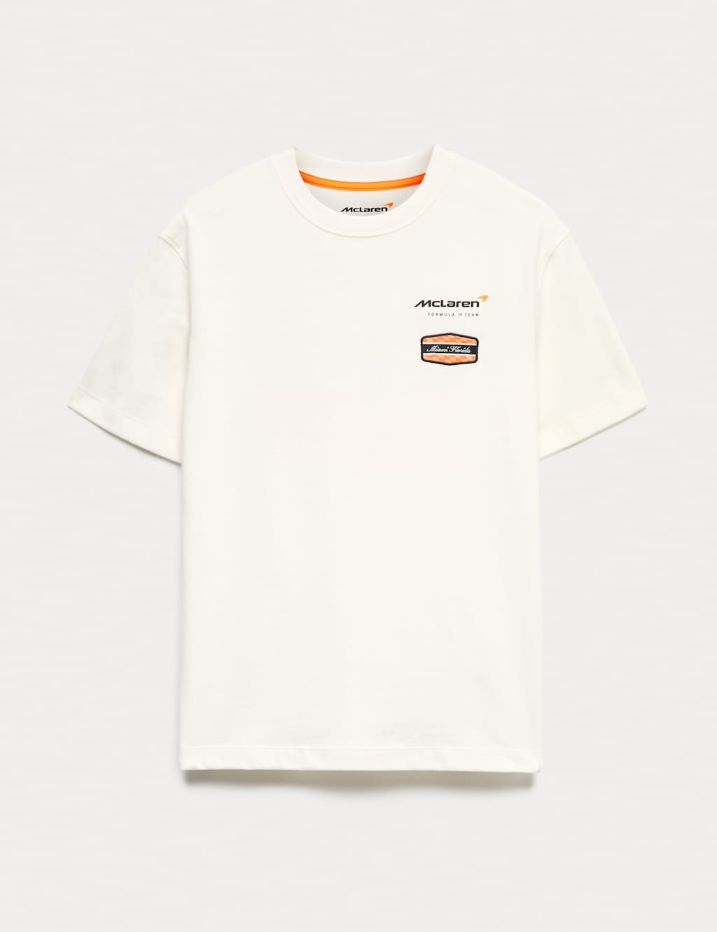 M&S Girls Cotton Rich McLaren Graphic T-Shirt (6-16 Yrs) - 15-16 Years - Ecru Mix