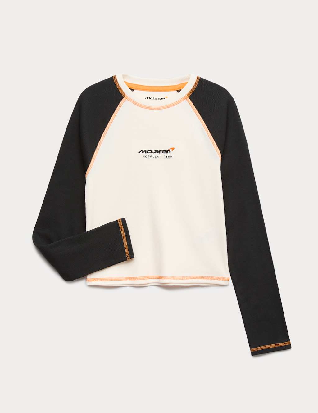 M&S Cotton Rich McLaren Top (6-16 Yrs) Ecru Mix