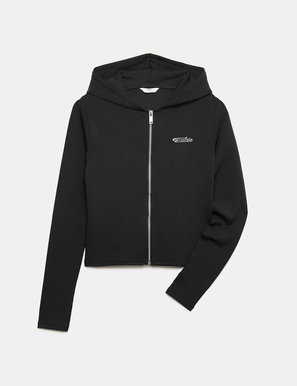 M&S Girls Sporty Zip Through Hoodie (6-16 Yrs) - 13-14 Years - Black