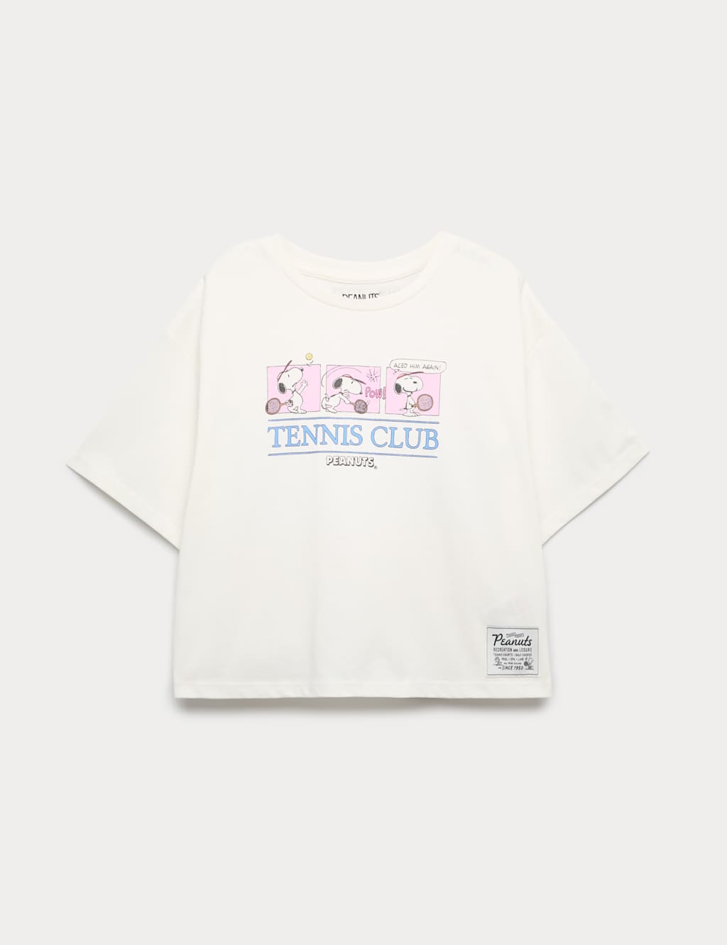 M&S Girls Pure Cotton Snoopy Graphic T-Shirt (6-16 Yrs) - 12-13 Years - Ivory Mix