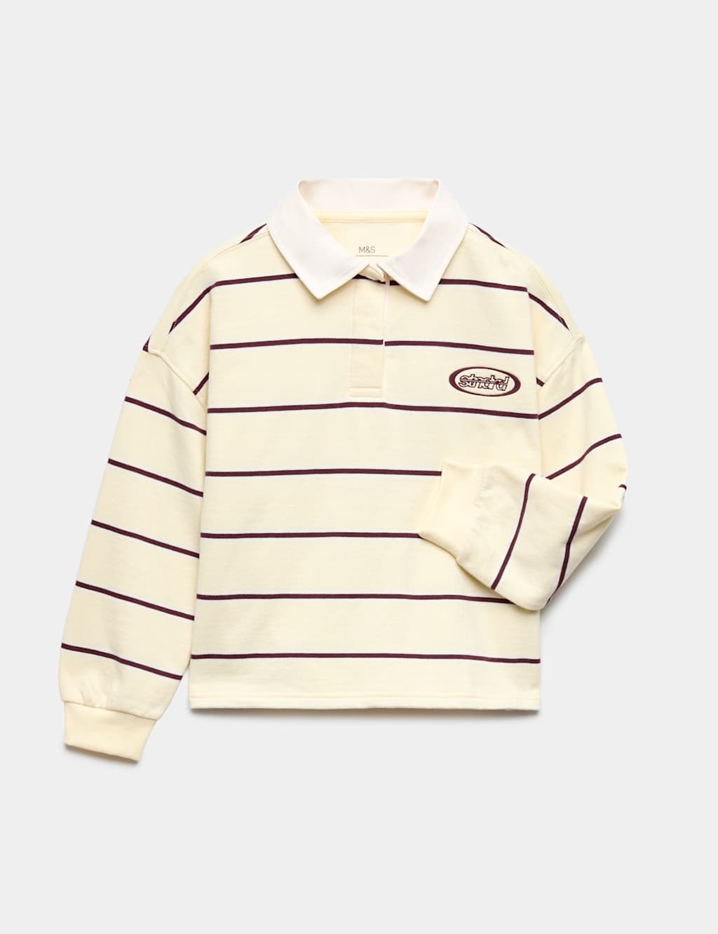 M&S Girls Pure Cotton Striped Rugby Sweatshirt (6-16 Yrs) - 15-16 Years - Yellow Mix