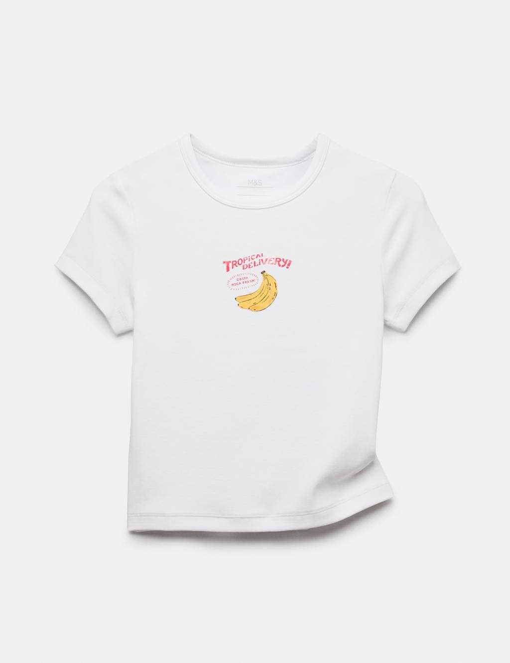 M&S Cotton Rich Banana Baby T-Shirt (6-16 Yrs) - 11-12 Years - Ivory