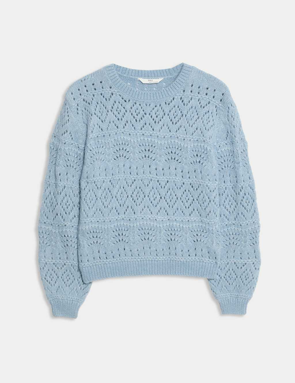 M&S Patterned Knitted Jumper (2-16 Yrs) Blue