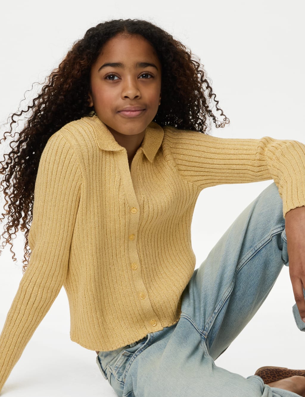 Cotton Rich Sparkly Knitted Cardigan (6-16 Yrs)