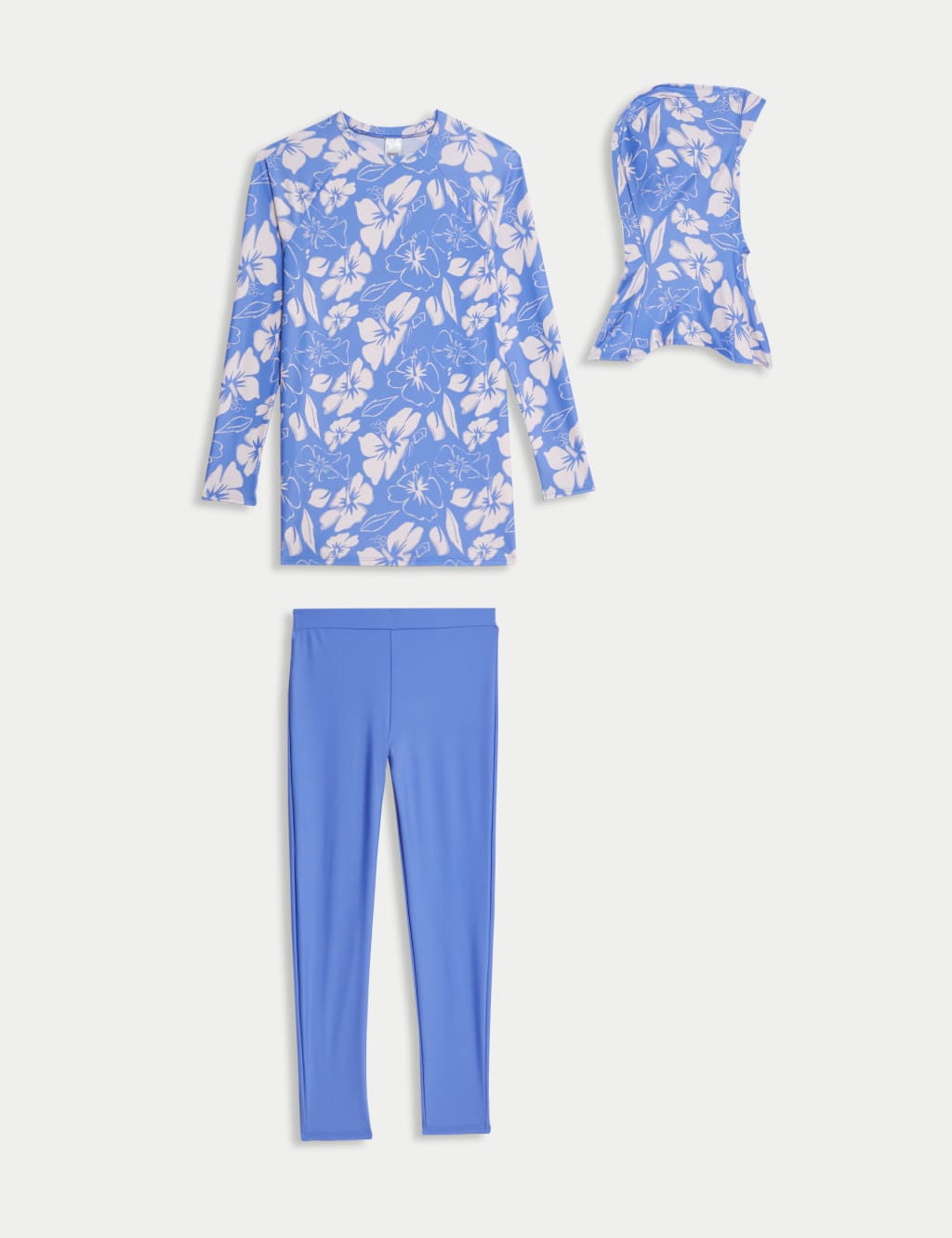 3pc Floral Long Sleeve Swim Set (6-16 Yrs)